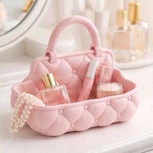 3D Printed Elegant Pink Quilted Handbag.